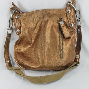 B Makowsky Metallic Leather Bag